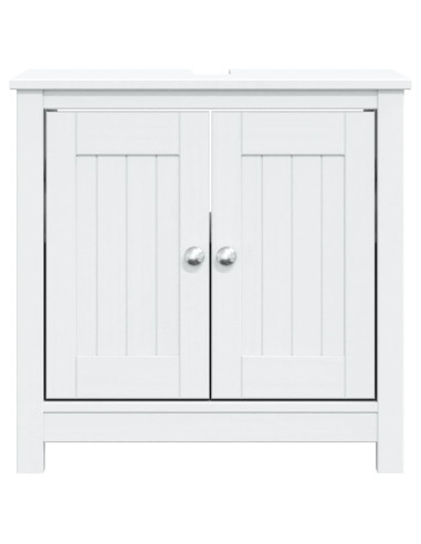 Mobile Lavabo da Bagno BERG Bianco 60x34x59 cm Massello Pino