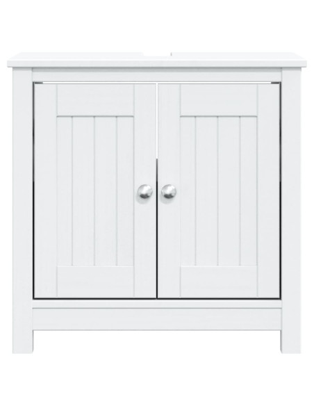 Mobile Lavabo da Bagno BERG Bianco 60x34x59 cm Massello Pino