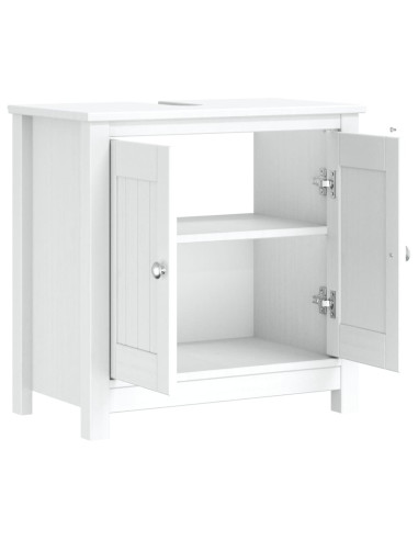 Mobile Lavabo da Bagno BERG Bianco 60x34x59 cm Massello Pino