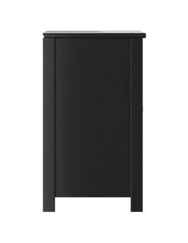 Mobile Lavabo da Bagno BERG Nero 60x34x59cm Legno Massello Pino