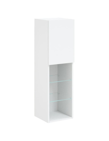 Set Mobili TV a Muro 7 pz con Luci LED Bianco