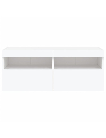 Mobile TV a Parete con Luci LED Bianco 100x30x40 cm