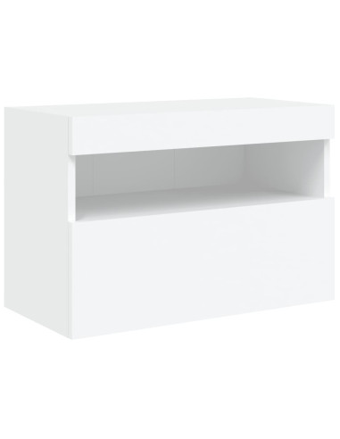 Set Mobili TV a Muro 7 pz con Luci LED Bianco