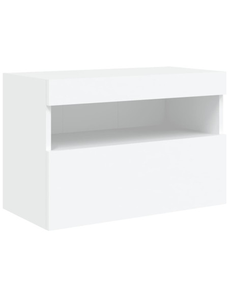 Set Mobili TV a Muro 7 pz con Luci LED Bianco