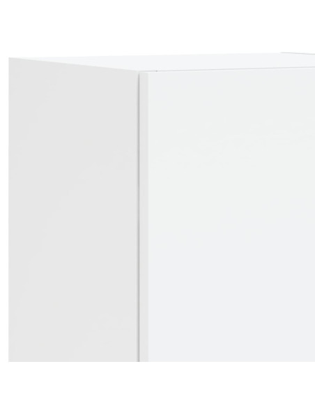 Set Mobili TV a Muro 7 pz con Luci LED Bianco