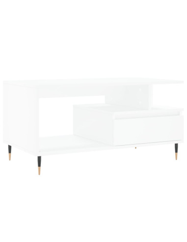 Tavolino da Salotto Bianco 90x49x45 cm in Legno Multistrato