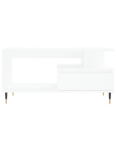 Tavolino da Salotto Bianco 90x49x45 cm in Legno Multistrato