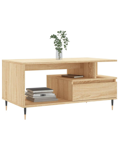 Tavolino da Salotto Rovere Sonoma 90x49x45 cm Legno Multistrato
