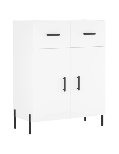 Credenza Bianca 69,5x34x180 cm in Legno Multistrato