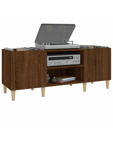 Mobile Porta Dischi Rovere Marrone 121x38x48 Legno Multistrato