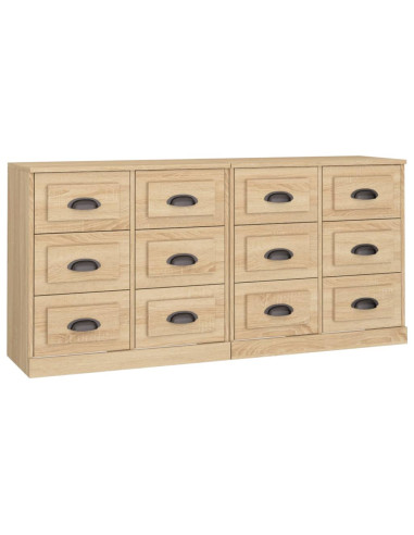 Credenze 2 pz Rovere Sonoma in Legno Multistrato