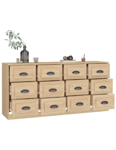 Credenze 2 pz Rovere Sonoma in Legno Multistrato