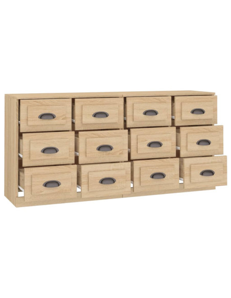 Credenze 2 pz Rovere Sonoma in Legno Multistrato