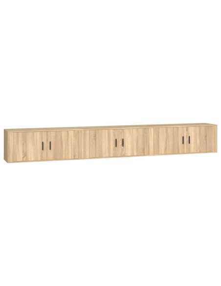 Mobili Porta TV a Parete 3 pz Rovere Sonoma 100x34,5x40 cm
