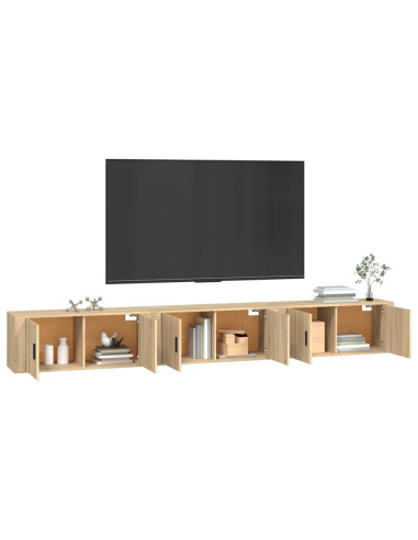 Mobili Porta TV a Parete 3 pz Rovere Sonoma 100x34,5x40 cm