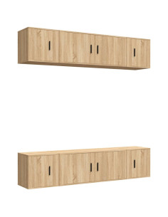 Set di Mobili Porta TV 6 pz Rovere Sonoma in Legno Multistrato 2