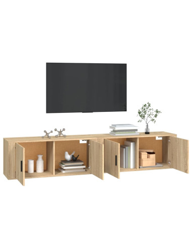 Mobili Porta TV a Parete 2 pz Rovere Sonoma 100x34,5x40 cm