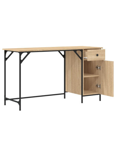 Scrivania Computer Rovere Sonoma 131x48x75 cm Legno Multistrato