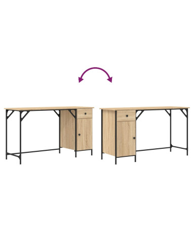 Scrivania Computer Rovere Sonoma 131x48x75 cm Legno Multistrato