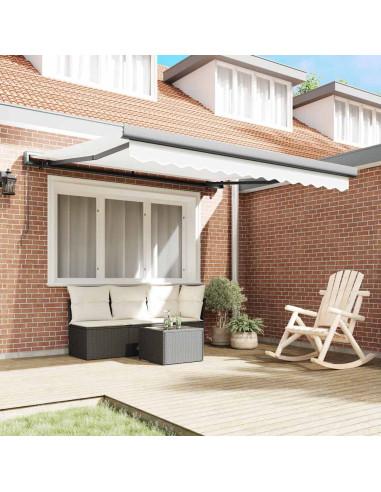 Tenda Retrattile Bianco 300 x 250 cm Tessuto e Metallo