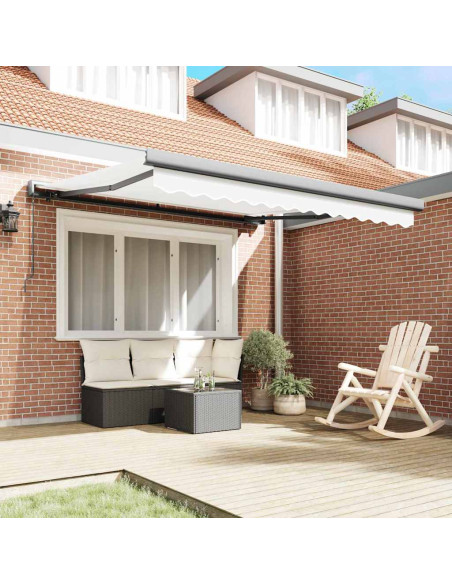 Tenda Retrattile Bianco 300 x 250 cm Tessuto e Metallo