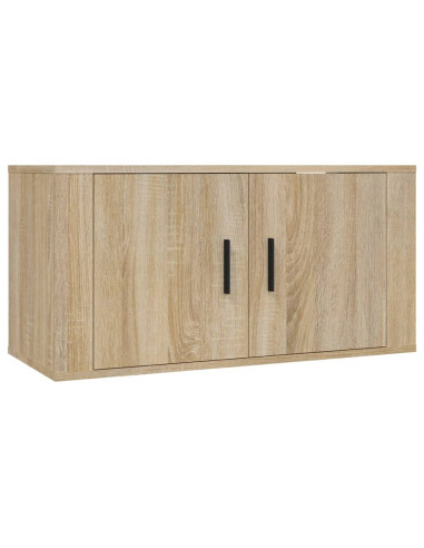 Mobili Porta TV a Parete 3 pz Rovere Sonoma 80x34,5x40 cm