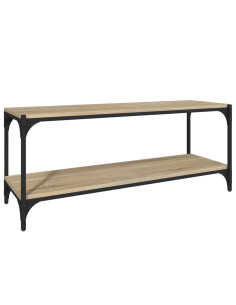 Mobile TV Rovere Sonoma 100x33x41cm Legno Multistrato e Acciaio