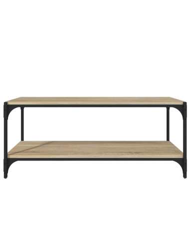 Mobile TV Rovere Sonoma 100x33x41cm Legno Multistrato e Acciaio