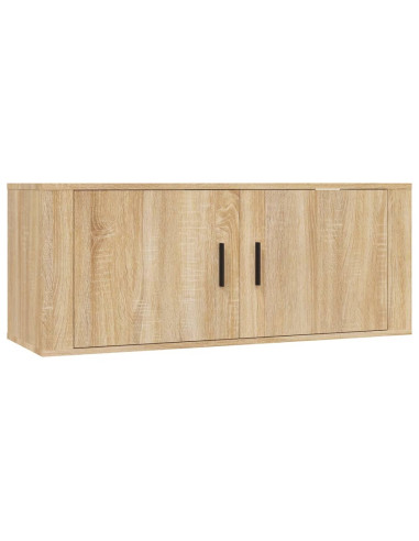 Set di Mobili Porta TV 3 pz Rovere Sonoma in Legno Multistrato