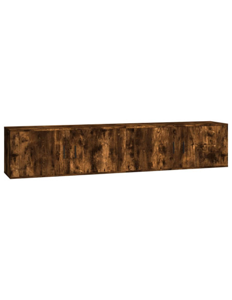Mobili Porta TV a Parete 2 pz Rovere Fumo 100x34,5x40 cm