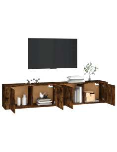 Mobili Porta TV a Parete 2 pz Rovere Fumo 100x34,5x40 cm 2