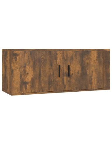 Mobili Porta TV a Parete 2 pz Rovere Fumo 100x34,5x40 cm