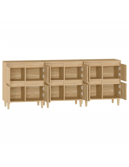 Credenze 3pz Rovere Sonoma 60x35x70 cm in Legno Multistrato