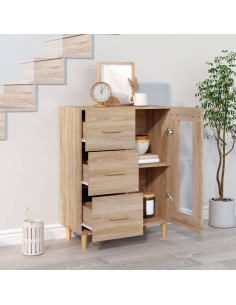 Credenza Rovere Sonoma 69,5x34x90 cm in Legno Multistrato 2