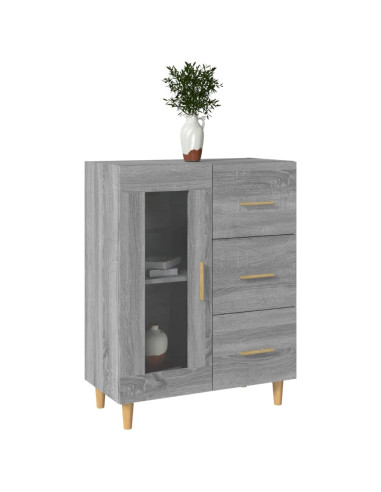 Credenza Grigio Sonoma 69,5x34x90 cm in Legno Multistrato