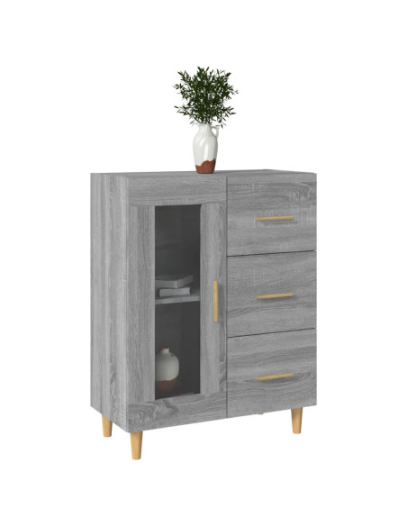 Credenza Grigio Sonoma 69,5x34x90 cm in Legno Multistrato