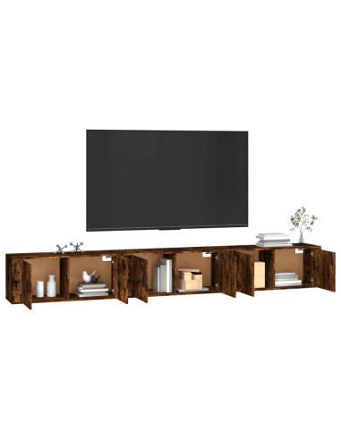 Mobili Porta TV a Parete 3 pz Rovere Fumo 100x34,5x40 cm