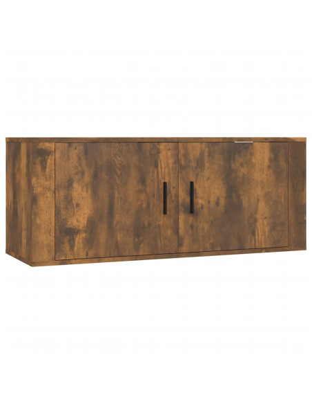 Mobili Porta TV a Parete 3 pz Rovere Fumo 100x34,5x40 cm