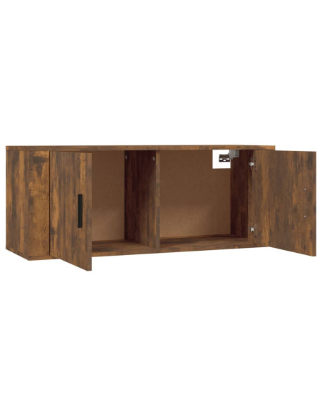 Mobili Porta TV a Parete 3 pz Rovere Fumo 100x34,5x40 cm