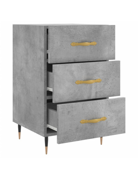 Comodino Grigio Cemento 40x40x66 cm in Legno Multistrato