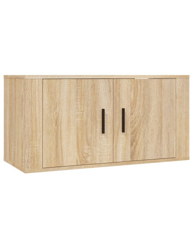 Set di Mobili Porta TV 3 pz Rovere Sonoma in Legno Multistrato