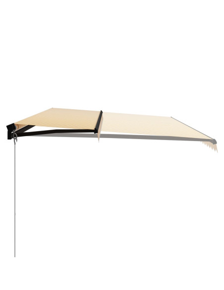 Tenda da Sole Retrattile Manuale e LED 600x300cm Gialla Bianca