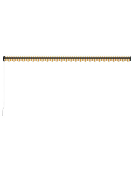 Tenda da Sole Retrattile Manuale e LED 600x300cm Gialla Bianca