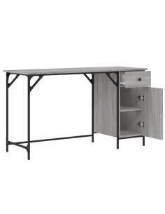 Scrivania Computer Grigio Sonoma 131x48x75 cm Legno Multistrato 2