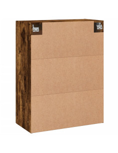 Armadietti a Parete 2 pz Rovere Fumo in Legno Multistrato 2