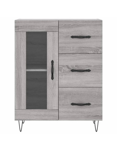 Credenza Grigio Sonoma 69,5x34x180 cm in Legno Multistrato