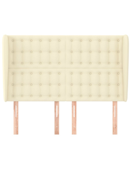 Testiera ad Orecchio Crema 147x23x118/128 cm in Similpelle