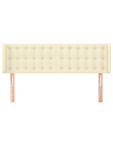 Testiera ad Orecchio Crema 147x16x78/88 cm in Similpelle