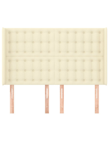 Testiera ad Orecchio Crema 147x16x118/128 cm in Similpelle