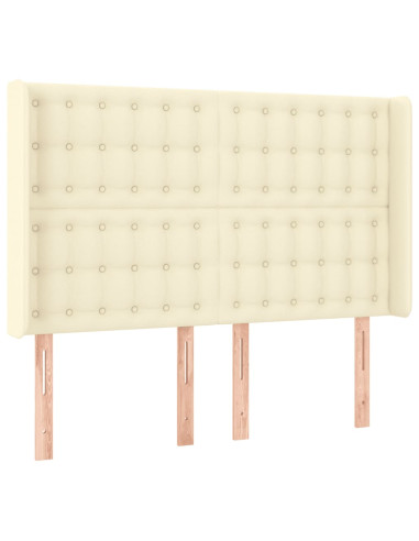 Testiera a LED Crema 147x16x118/128 cm in Similpelle